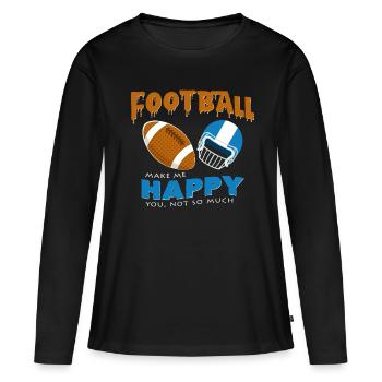 Football américain - T-shirt manches longues Premium bio Femme - noir - Devant - Julia (174cm)