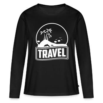 Voyage T-Shirt Voyage Cadeau Vacanciers - T-shirt manches longues Premium bio Femme - noir - Devant - Julia (174cm)