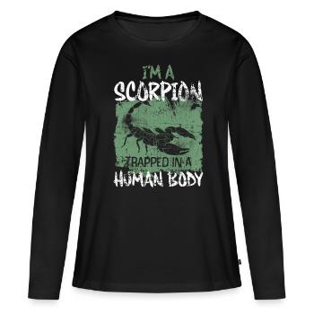Scorpion - T-shirt manches longues Premium bio Femme - noir - Devant - Julia (174cm)