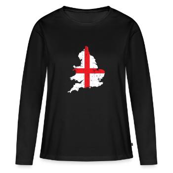 Angleterre - T-shirt manches longues Premium bio Femme - noir - Devant - Julia (174cm)