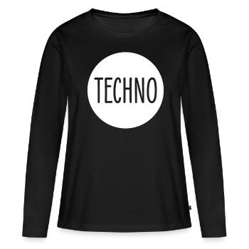 Techno - T-shirt manches longues Premium bio Femme - noir - Devant - Julia (174cm)