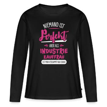 Femme d’achat industriel - T-shirt manches longues Premium bio Femme - noir - Devant - Julia (174cm)