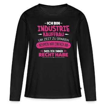 Femme d’achat industriel - T-shirt manches longues Premium bio Femme - noir - Devant - Julia (174cm)