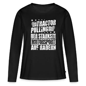 Tractor Pulling - Frauen Premium Bio Langarmshirt - Schwarz - Vorne - Julia (174cm)