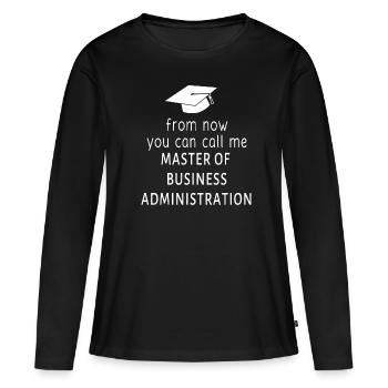 Master en administration des affaires - T-shirt manches longues Premium bio Femme - noir - Devant - Julia (174cm)