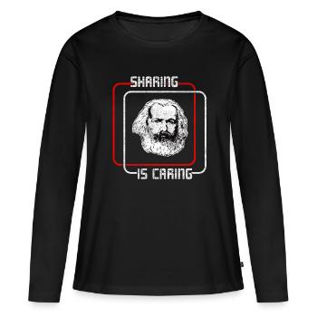 Socialiste socialiste communiste Marx Marx marxisme - T-shirt manches longues Premium bio Femme - noir - Devant - Julia (174cm)