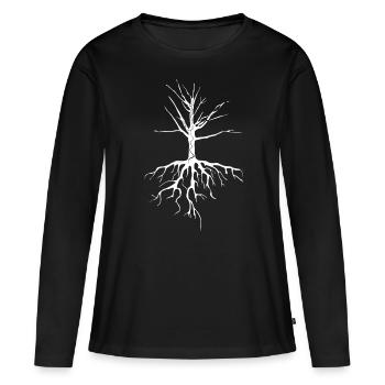 Baum - Frauen Premium Bio Langarmshirt - Schwarz - Vorne - Julia (174cm)