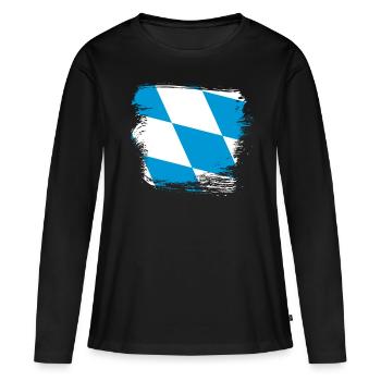 Bavière - T-shirt manches longues Premium bio Femme - noir - Devant - Julia (174cm)