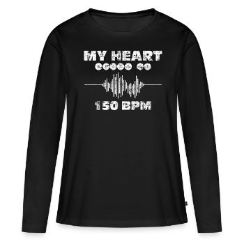 Musique techno - T-shirt manches longues Premium bio Femme - noir - Devant - Julia (174cm)