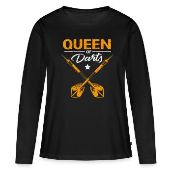 Dard - T-shirt manches longues Premium bio Femme - noir - Devant - Julia (174cm)