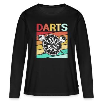 Dard - T-shirt manches longues Premium bio Femme - noir - Devant - Julia (174cm)
