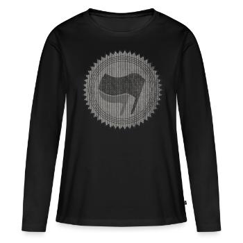 ANTIFA - T-shirt manches longues Premium bio Femme - noir - Devant - Julia (174cm)