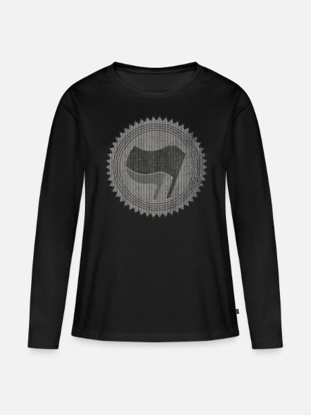 ANTIFA - Frauen Premium Bio Langarmshirt - Schwarz