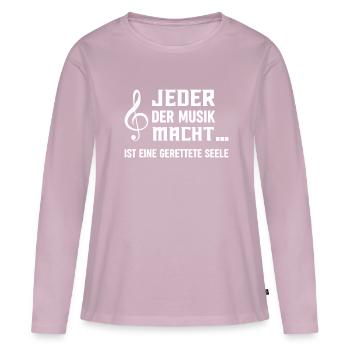 Chanteur de musique chantant musicien - T-shirt manches longues Premium bio Femme - rose poudré - Devant - Julia (174cm)