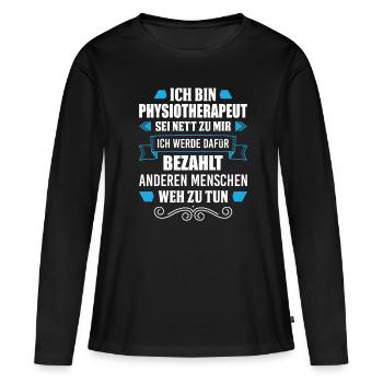 Physiotherapeut Physio - Frauen Premium Bio Langarmshirt - Schwarz - Vorne - Julia (174cm)