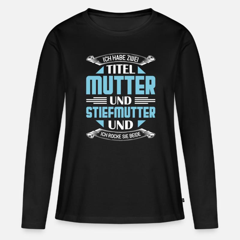 Stiefmutter - Frauen Premium Bio Langarmshirt - Schwarz