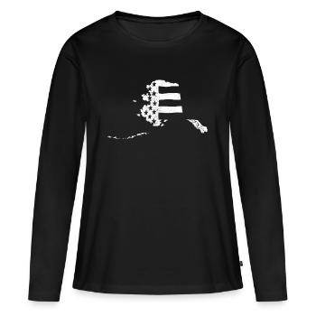 Alaska - T-shirt manches longues Premium bio Femme - noir - Devant - Julia (174cm)