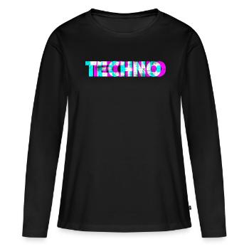 Techno - Women's Premium Organic Long Sleeve Shirt - black - Front - Julia (174cm)