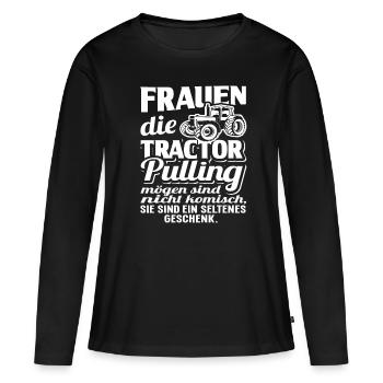 Tractor Pulling - Frauen Premium Bio Langarmshirt - Schwarz - Vorne - Julia (174cm)