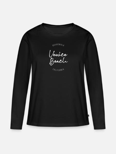 Venice Beach California Design - Frauen Premium Bio Langarmshirt - Schwarz