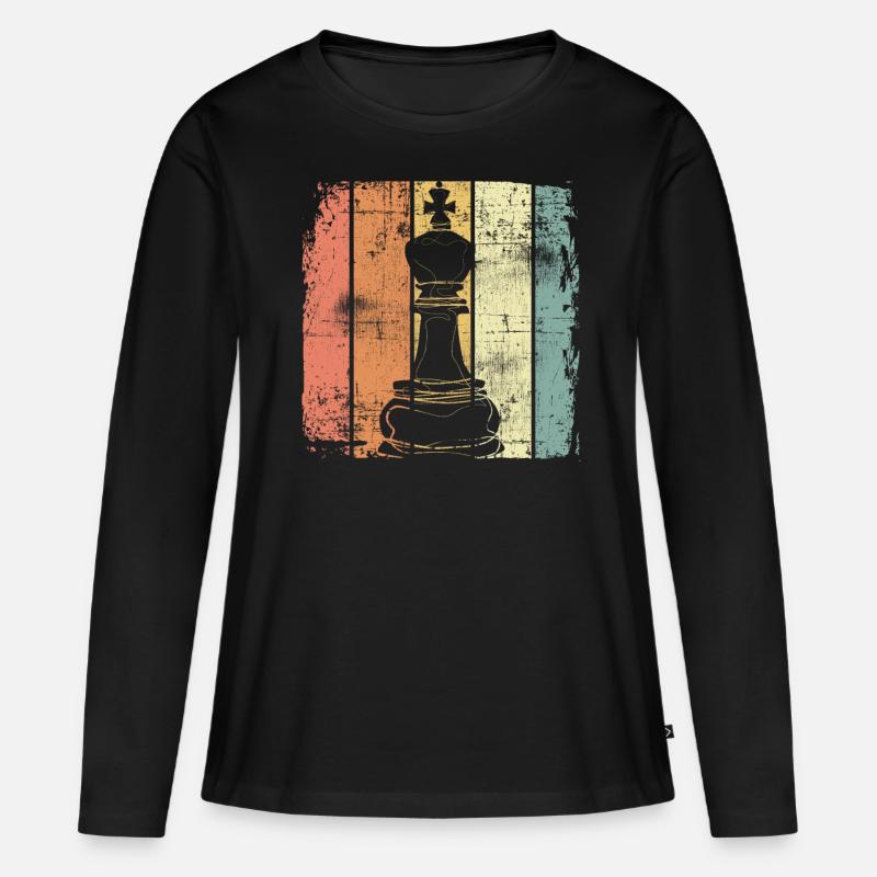 Schach - Frauen Premium Bio Langarmshirt - Schwarz