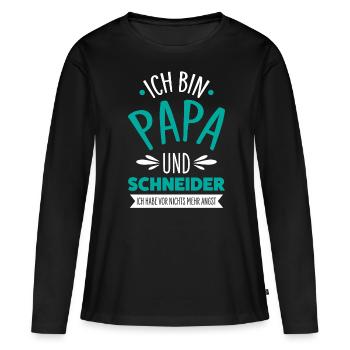 Tailleur Papa - T-shirt manches longues Premium bio Femme - noir - Devant - Julia (174cm)