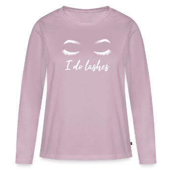 I Do Lashes Make Up Wimpern Visagist Kosmetikerin - Frauen Premium Bio Langarmshirt - Altrosa - Vorne - Julia (174cm)