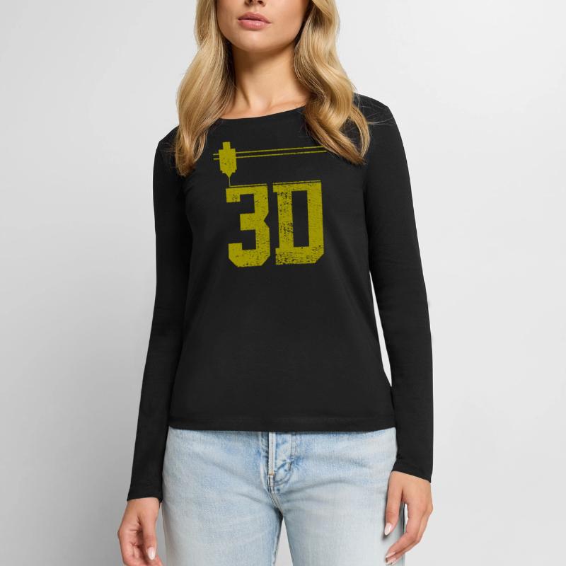 Impression 3D Impression 3D Impression 3D T-shirt manches longues Premium bio Femme