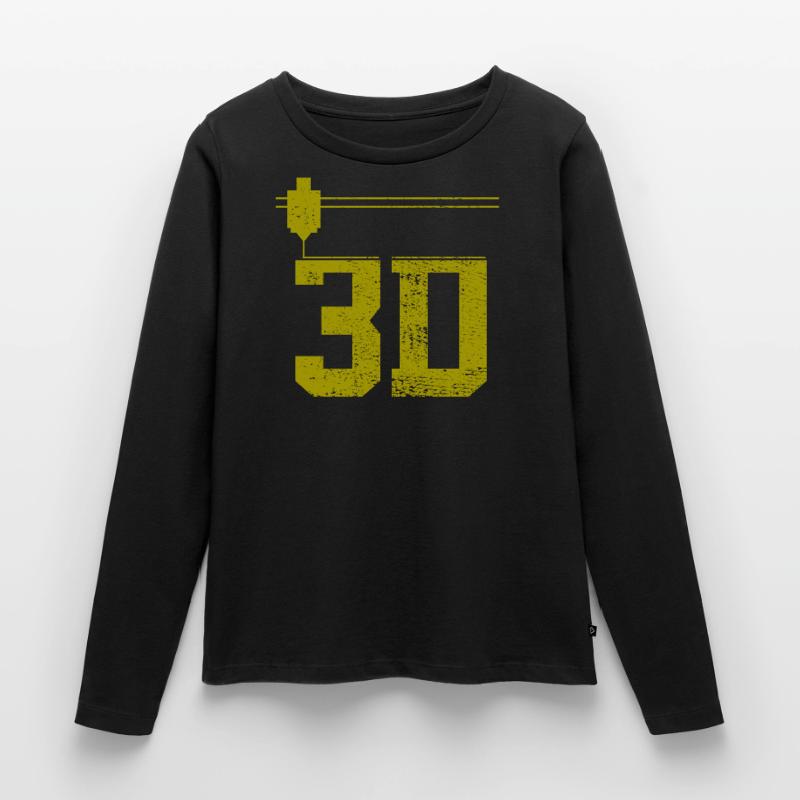 Impression 3D Impression 3D Impression 3D T-shirt manches longues Premium bio Femme