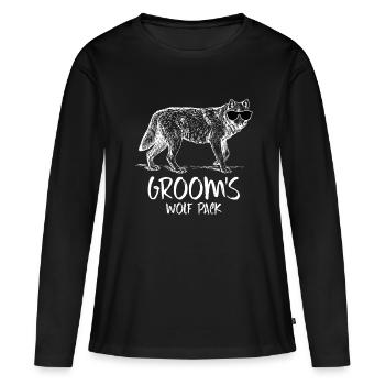 célibataire - T-shirt manches longues Premium bio Femme - noir - Devant - Julia (174cm)