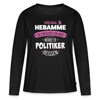 Sage-femme - T-shirt manches longues Premium bio Femme - noir - Devant - Julia (174cm)