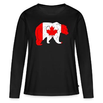 Canada - T-shirt manches longues Premium bio Femme - noir - Devant - Julia (174cm)