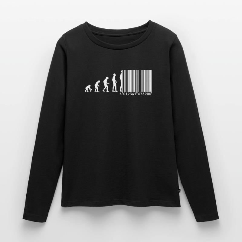 Evolution barcode Frauen Premium Bio Langarmshirt