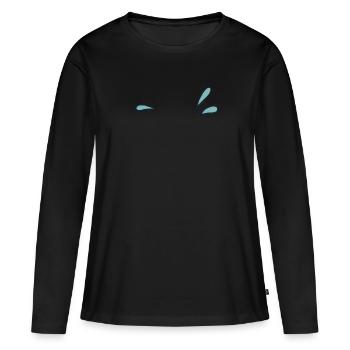 wassertropfen schweisstropfen tropfen - Frauen Premium Bio Langarmshirt - Schwarz - Vorne - Julia (174cm)