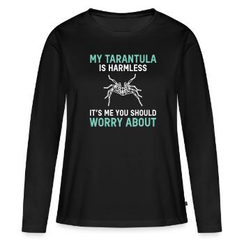 Ma tarentule est sans danger Spider Terrarium animal - T-shirt manches longues Premium bio Femme - noir - Devant - Julia (174cm)