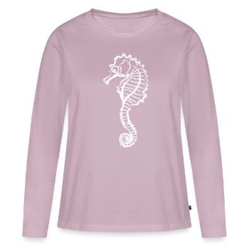 sea horse - Women's Premium Organic Long Sleeve Shirt - dusky pink - Front - Julia (174cm)