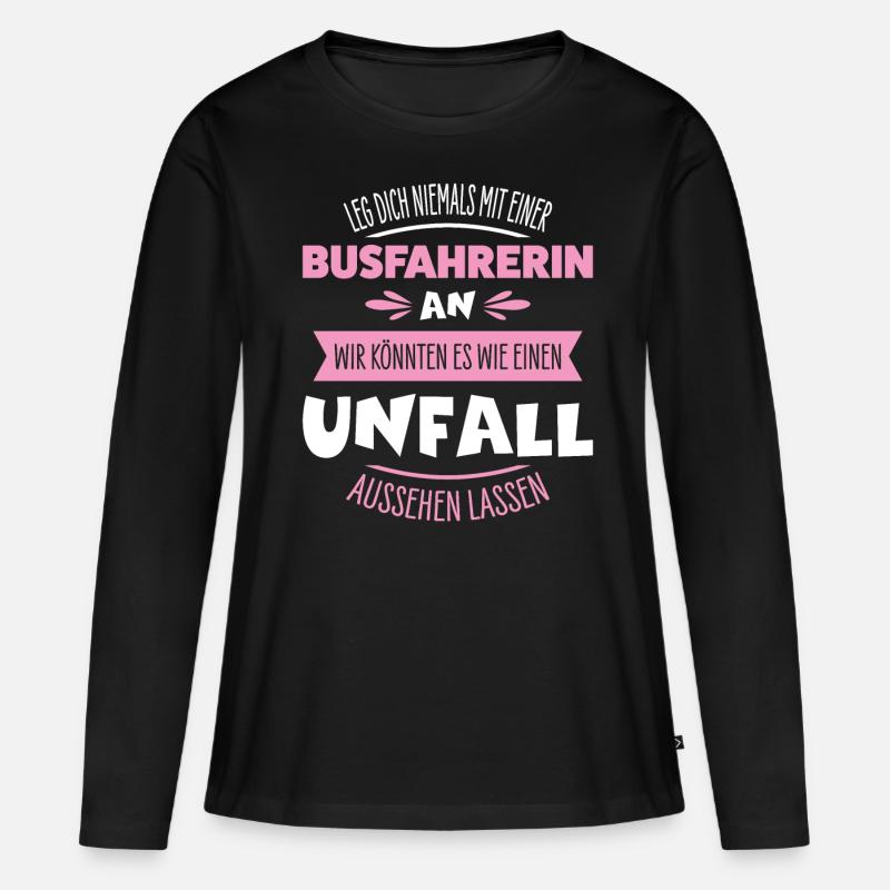 Busfahrerin - Frauen Premium Bio Langarmshirt - Schwarz