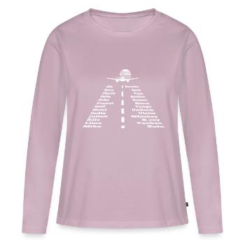 airplanephonetic plan - Women's Premium Organic Long Sleeve Shirt - dusky pink - Front - Julia (174cm)