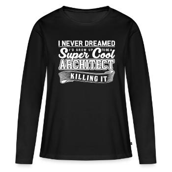 Architecte - T-shirt manches longues Premium bio Femme - noir - Devant - Julia (174cm)