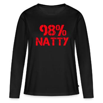 98 pour cent Natty - Bodybuilder - T-shirt manches longues Premium bio Femme - noir - Devant - Julia (174cm)