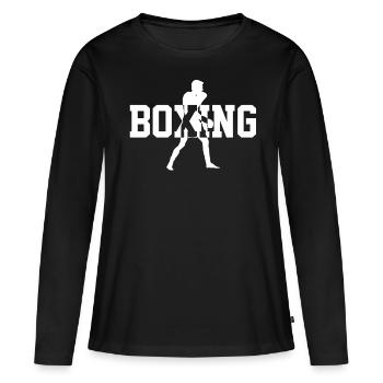 boxe - T-shirt manches longues Premium bio Femme - noir - Devant - Julia (174cm)