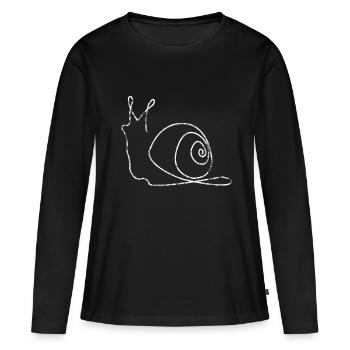Schnecke - Frauen Premium Bio Langarmshirt - Schwarz - Vorne - Julia (174cm)