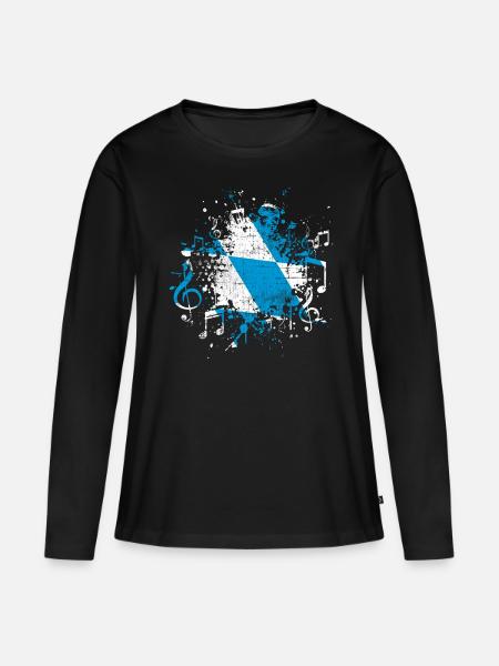 Bayern Musik - Frauen Premium Bio Langarmshirt - Schwarz