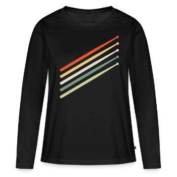 Drummer drumsticks - Women's Premium Organic Long Sleeve Shirt - black - Front - Julia (174cm)