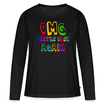 OMG They're Back Again, Backstreet Trough My Heart - Frauen Premium Bio Langarmshirt - Schwarz - Vorne - Julia (174cm)