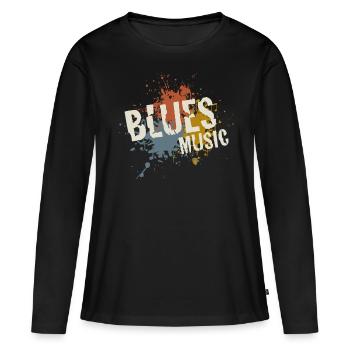 Blues - T-shirt manches longues Premium bio Femme - noir - Devant - Julia (174cm)