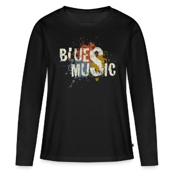 Blues - T-shirt manches longues Premium bio Femme - noir - Devant - Julia (174cm)