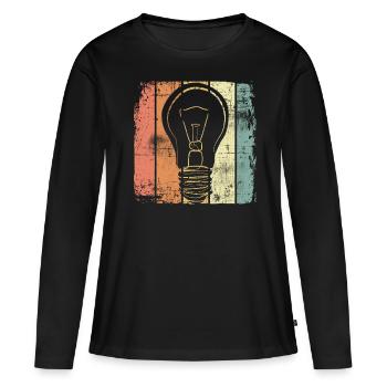 Nerd - Frauen Premium Bio Langarmshirt - Schwarz - Vorne - Julia (174cm)