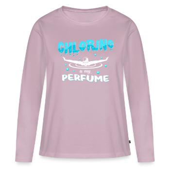 Schwimmen - Frauen Premium Bio Langarmshirt - Altrosa - Vorne - Julia (174cm)