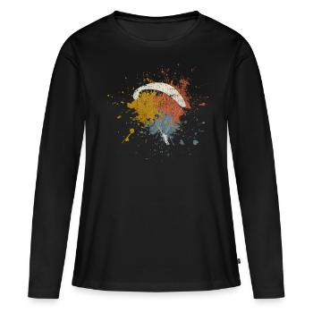 Gleitschirm - Frauen Premium Bio Langarmshirt - Schwarz - Vorne - Julia (174cm)